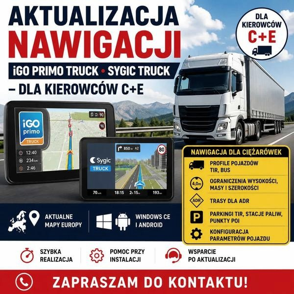 Nawigacja dla ciężarówek na Androida – Sygic, TomTom czy iGO? Porównanie funkcji